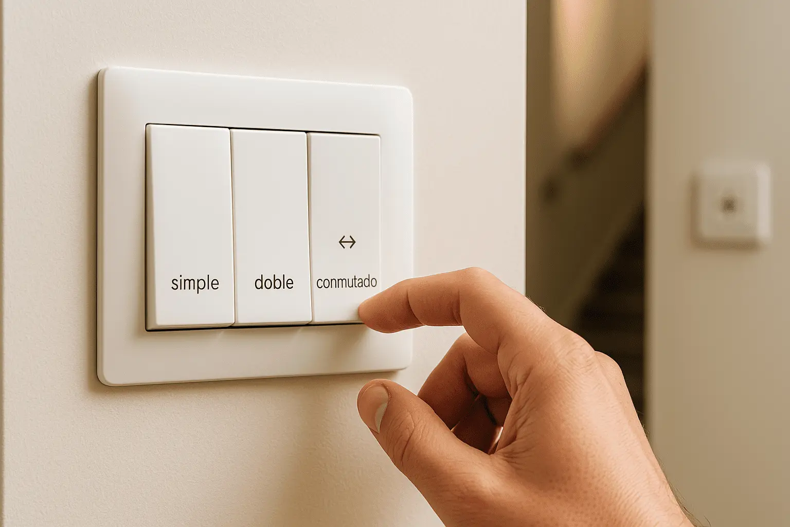 Tipos de interruptor de luz simple, doble, conmutado y cruzamiento