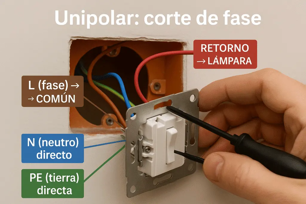 Unipolar: corte de fase (cómo funciona y usos típicos)