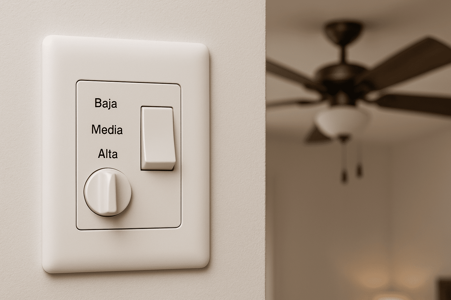 Interruptor para ventilador: 3 velocidades y luz
