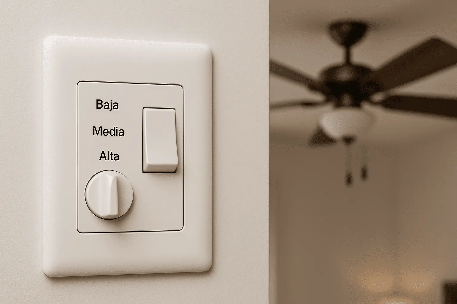 Interruptor para ventilador: 3 velocidades y luz