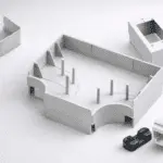Separadores para canaletas: T con tabiques, clips retenedores, caja de superficie y módulo RJ45 para energía y datos